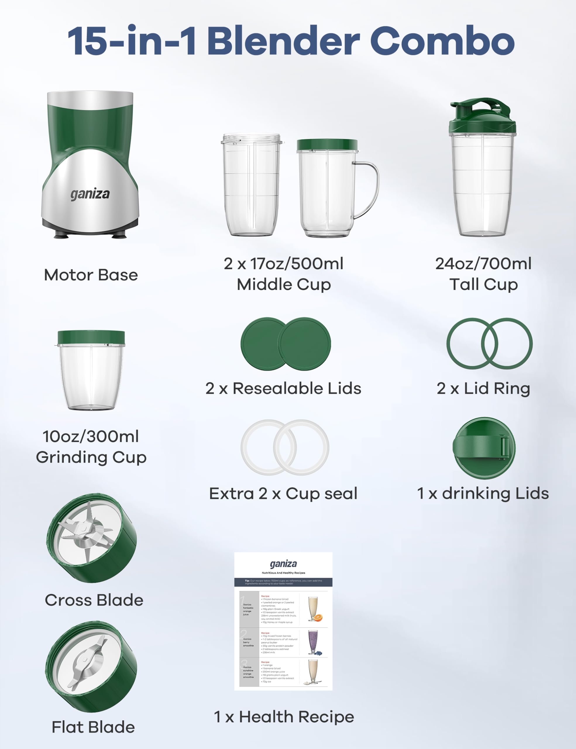 Amazon.com: Ganiza Smoothie Blender, 900W Blenders for Shakes and